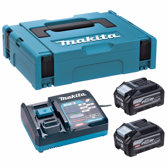 Makita BL4040F 40V Max XGT 4.0Ah Lithium-Ion Batteries with Charger (2 Pack)
