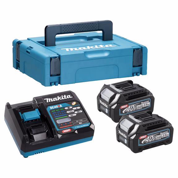 Makita 191J85-8 40v Max XGT Cordless 2 Battery 2.5ah and Charger Kit - 2.5ah