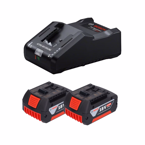 Bosch Starter Set 2x GBA 18 V / 5 Ah / 5000 mAh Li-Ion Akku ( 2x 1600A002U5 ) + GAL 18V-160 Professional Ladegerät ( 1600A02T5G )