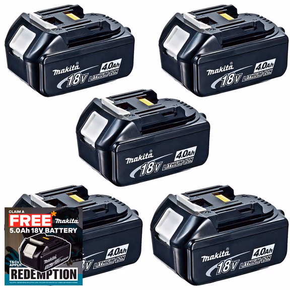 Makita BL1840 18V 4.0Ah LXT Lithium-Ion Battery (Pack of 5)