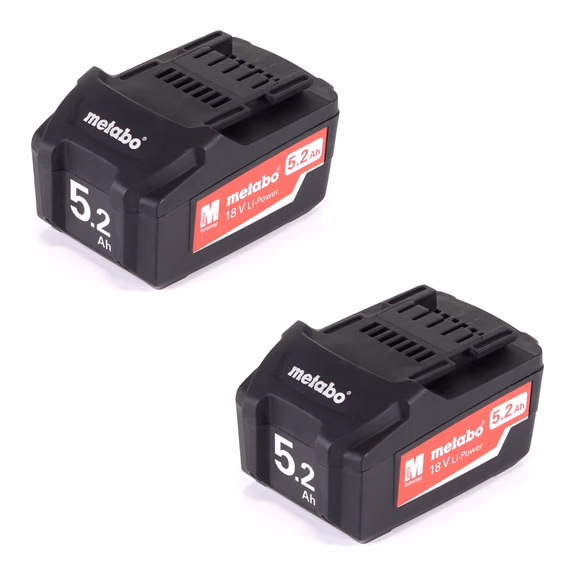 Metabo 5.2Ah 18V Li-Power Battery Pack - Pack Of 2
