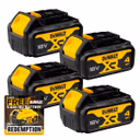 DeWalt 18v DCB182 Battery XR Slide 4.0Ah Li-Ion Pack of 4