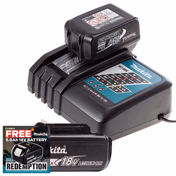 Makita DC18RC 18V LXT Fast Charger with 2x 3.0Ah Batteries