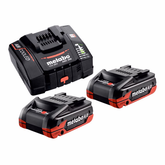 Metabo Basis Set 2x LiHDX Akkupack 18 V 4,0 Ah Akku ( 2x 624974000 ) + ASC 290 Ladegerät ( 627370000 )