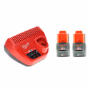 Milwaukee Akku Starter Set 12 V mit 2x Akku 2,0 Ah + M12 C12C Ladegerät