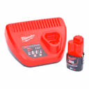 Milwaukee M12 NRG-301 Akku Starter Set 12 V 3,0 Ah / 3000 mAh Li-Ion Akku ( 4932451388 ) + M12-C12C Ladegerät ( 4932352000 )