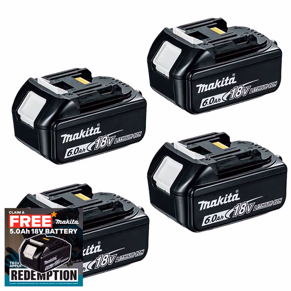 Makita BL1860 18V 6.0Ah LXT Lithium-Ion Battery (Pack of 4)