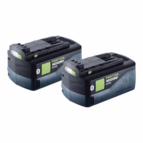 Festool Akku Set 2x BP 18 Li 5,0 HP-ASI HighPower Akkupack 18 V 5,0 Ah Li-Ion ( 2x 578519 ) Bluetooth mit Ladestandanzeige