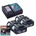 Makita 18V LXT DC18RC Fast Charger with 4x 4.0Ah Batteries