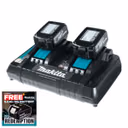 Makita DC18RD 18V LXT Twin Port Charger with 2x 4.0Ah Batteries