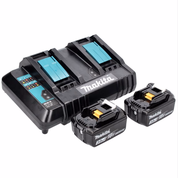Makita Power Source Kit 18 V mit 2x BL 1830 B 3,0 Ah Akku ( 197599-5 ) + DC 18 SH Doppel Ladegerät ( 199687-4 )