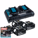 Makita DC18RD 18V LXT Twin Port Charger with 4x 4.0Ah Batteries