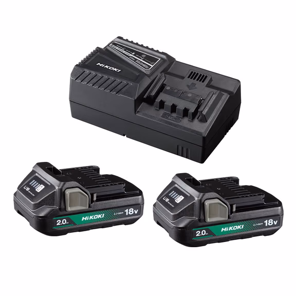 Hikoki 18V Starter Pack - 2x BSL1820M 2.0Ah 18V Batteries & UC18YFSL Charger