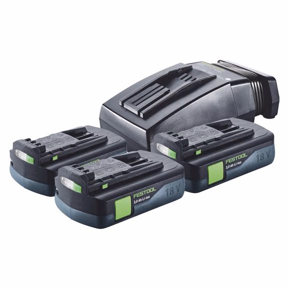 Festool Energie Set 3x BP 18 Li 3,0 C Akku 18 V 3,0 Ah / 3000 mAh Li-Ion ( 3x 577658 ) + TCL 6 Ladegerät ( 201135 )
