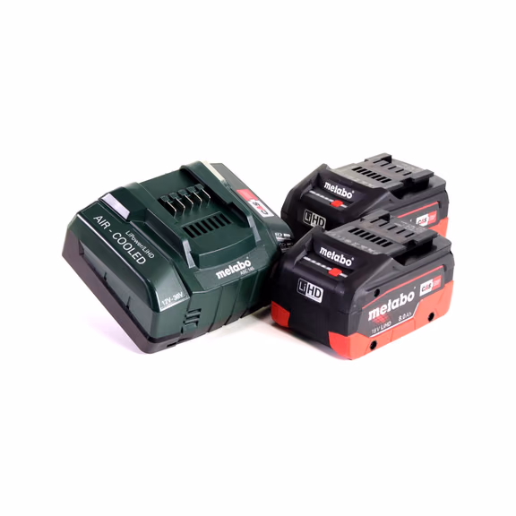 Metabo Akku Basis Set 18V mit 2x Akku LiHD 8,0Ah ( 625369000 ) + Ladegerät ASC 145 ( 627378000 )