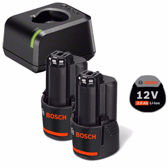 Bosch Akku-Starter-Set GBA 12 Volt / 2x 3,0 Ah + Schnellladegerät GAL 12V-20