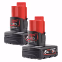 Milwaukee M12 B6 12V 6.0Ah Redlithium-ion Battery (2 Pack)