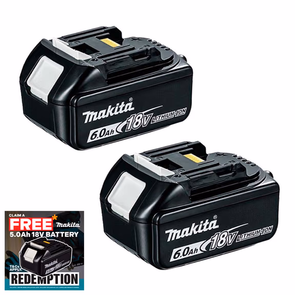 Makita BL1860 18V 6.0Ah LXT Lithium-Ion Battery (Twin Pack)