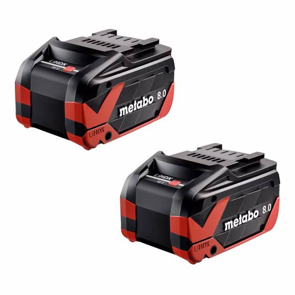 Metabo 2x LiHDX Akkupack 18 V 8,0 Ah CAS Li-Ion Akku ( 2x 624975000 )