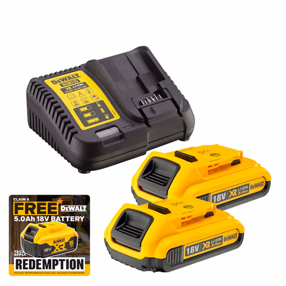 Dewalt DCB115 Charger & 2 x DCB183 2.0ah 18v XR Li-ion Batteries
