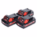 Milwaukee M18 HB3 High Output 3x 18 V 3,0 Ah / 3000 mAh Li-Ion Akku ( 3x 4932471069 ) mit Ladestandsanzeige