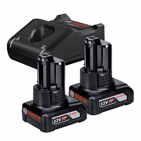 Bosch 2x GBA 6.0Ah 12V Li-Ion Batteries & GAL 12V-40 12V Fast Battery Charger Starter Set