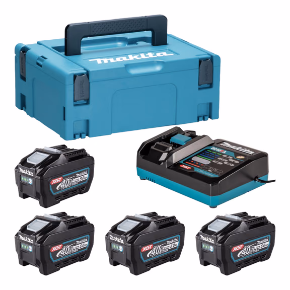 Makita Power Source Kit 4x BL 4050 F Akku 40 V max. 5,0 Ah XGT + DC 40 RA Ladegerät + Makpac
