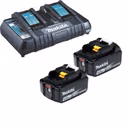Makita 2x BL1840B Akku 4,0 Ah 18V Li-Ion + DC18RD Doppelschnellladegerät - DC18RD-BL1840-2x