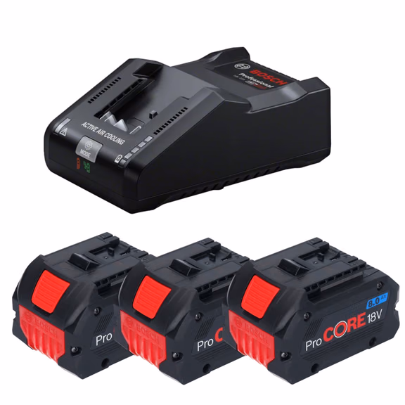 Bosch Starter Set mit 3x ProCORE 18 V 8,0 Ah Akku + GAL 18V-160 Ladegerät ( 0615A5004Y )