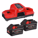 Milwaukee M18 DBSC Dual Bay Super Charger with 2x 6.0Ah 18V FORGE Batteries