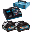 Makita Power Source Kit Li 40V inkl. Schnellladegerät DC40RA und 2x Akkus BL4020 2,0 Ah im MACPAK Gr. 1 - 191V07-0