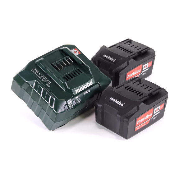 Metabo Akku Basis Set 18V mit 2x Akku 5,2Ah ( 625592000 ) + Ladegerät ASC 55 ( 627044000 )