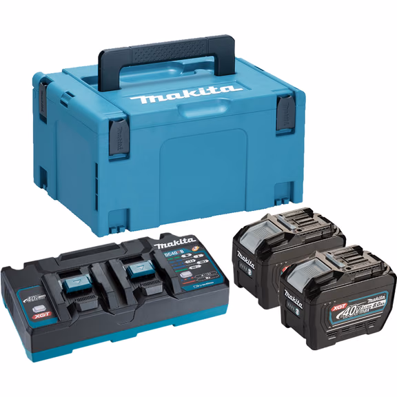 Makita Power Source Kit Li 40V inkl. Doppel-Schnellladegerät DC40RB und 2x Akkus BL4080F 8,0 Ah im MAKPAC Gr. 3 - 191Y97-1