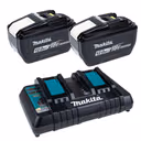 Makita 2x BL18120 12.0Ah 18V Li-Ion Batteries & DC18RD 18V Dual Port Battery Charger