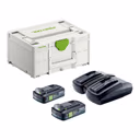 Festool Energie Set SYS 18V 2xTBX4/TCL6DUO ( 578819 ) mit 2x BP 18 TBX 4 C-ASI Akku 18 V 4,0 Ah + TCL 6 DUO Doppel Ladegerät + Systainer