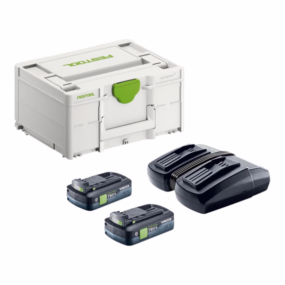 Festool Energie Set SYS 18V 2xTBX4/TCL6DUO ( 578819 ) mit 2x BP 18 TBX 4 C-ASI Akku 18 V 4,0 Ah + TCL 6 DUO Doppel Ladegerät + Systainer
