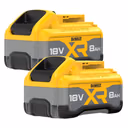 Dewalt DCB1880-XJ 8.0Ah 18V XR Li-Ion Tabless Battery - Pack of 2