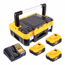 DeWalt DCB 1104 P3T Akku Starter Set 18 V mit 3x Akku 5,0 Ah + DCB 1104 Ladegerät + TSTAK