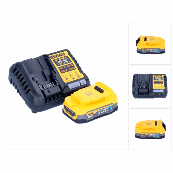 DeWalt DCB 1104 E1 Akku Starter Set 12 V / 18 V 1x Powerstack Akku 1,7 Ah + DCB 1104 Ladegerät