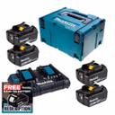 Makita 198095-6 18V Power Source Kit with 4x 6.0Ah Batteries & DC18RD Charger