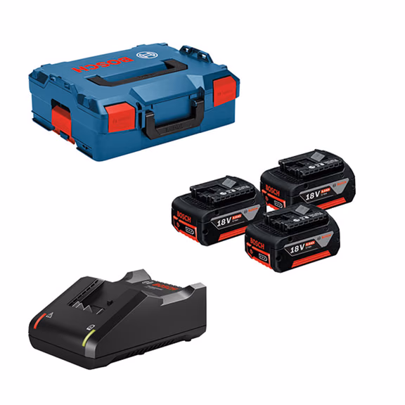 Bosch Professional Set: 3x Akku GBA 18V 5.0Ah in L-BOXX - 0615990L3T