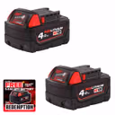 Milwaukee M18 B4 18V 4.0Ah REDLITHIUM™ Battery (Twin Pack)