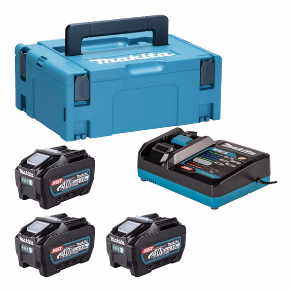 Makita Power Source Kit 3x BL 4050 F Akku 40 V max. 5,0 Ah XGT + DC 40 RA Ladegerät + Makpac