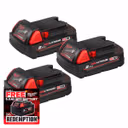 Milwaukee M18 B2X3 18V 2.0Ah Redlithium-ion Slide Batteries (3 Pack)