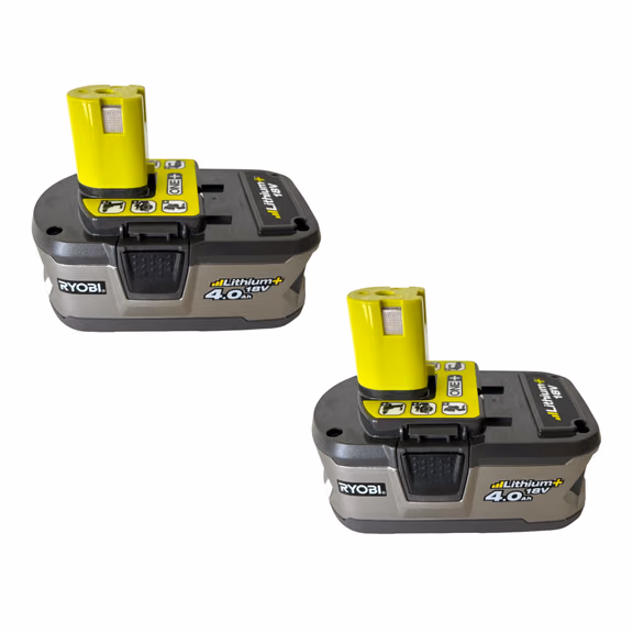 RYOBI RB18L40 Akku 18 V 4,0 Ah / 4000 mAh Li-Ion ONE+ 2 Stk. ( 2x 5133001907 ) mit Ladestandanzeige