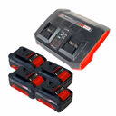 Einhell PXC Starter Kit 4x Power X-Change Akku 18 V 4,0 Ah ( 4x 4511396 ) + Power X-Twincharger 3A Doppel Ladegerät ( 4512069 )