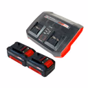 Einhell PXC Starter Kit 2x Power X-Change Akku 18 V 4,0 Ah ( 2x 4511396 ) + Power X-Twincharger 3A Doppel Ladegerät ( 4512069 )