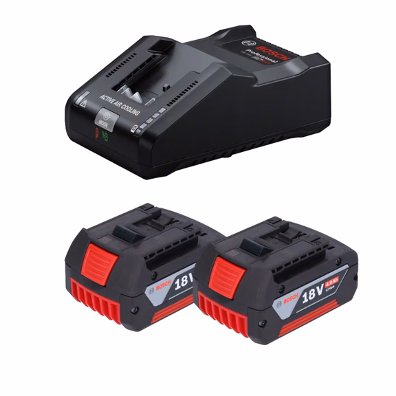Bosch Starter Set 2x GBA 18 V / 4 Ah / 4000 mAh Li-Ion Akku ( 2x 1600Z00038 ) + GAL 18V-160 Professional Ladegerät ( 1600A02T5G )