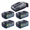 Festool 18V 4xTBX8/SCA16 Energie Set mit 4x BP 18 TBX 8 ASI Akku 18 V 8,0 Ah ( 4x 578746 ) + SCA 16 Ladegerät ( 576953 )