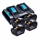 Makita Power Source Kit 18 V mit 4x BL 1890 Akku 9,0 Ah + DC 18 RD Doppel Schnellladegerät